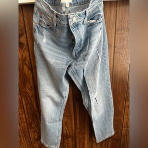 Maurices Light Blue Distressed Women's Ankle Jeans- cheeky taper